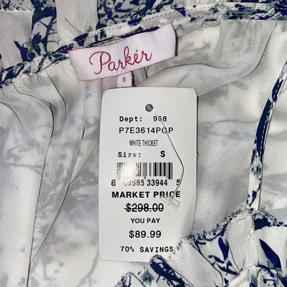 Parker Dress"WHITE THICKET" Dress Tunic Top Cold Shoulder Loose Fitting… - Picture 9 of 9